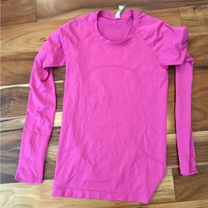 lululemon athletica Vibrant Pink Long Sleeve Tee